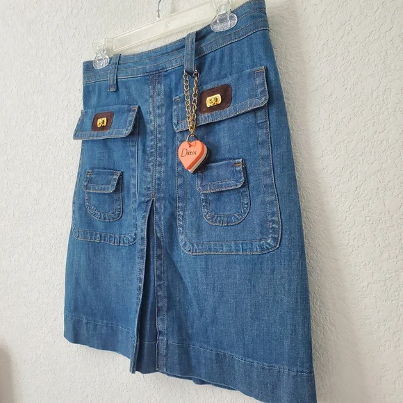 Dittos A-line Retro 70s Style Denim Skirt 28 Festival Boho Hippie Made in USA - Picture 3 of 16